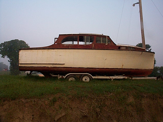 This boat has seen better days . . . 